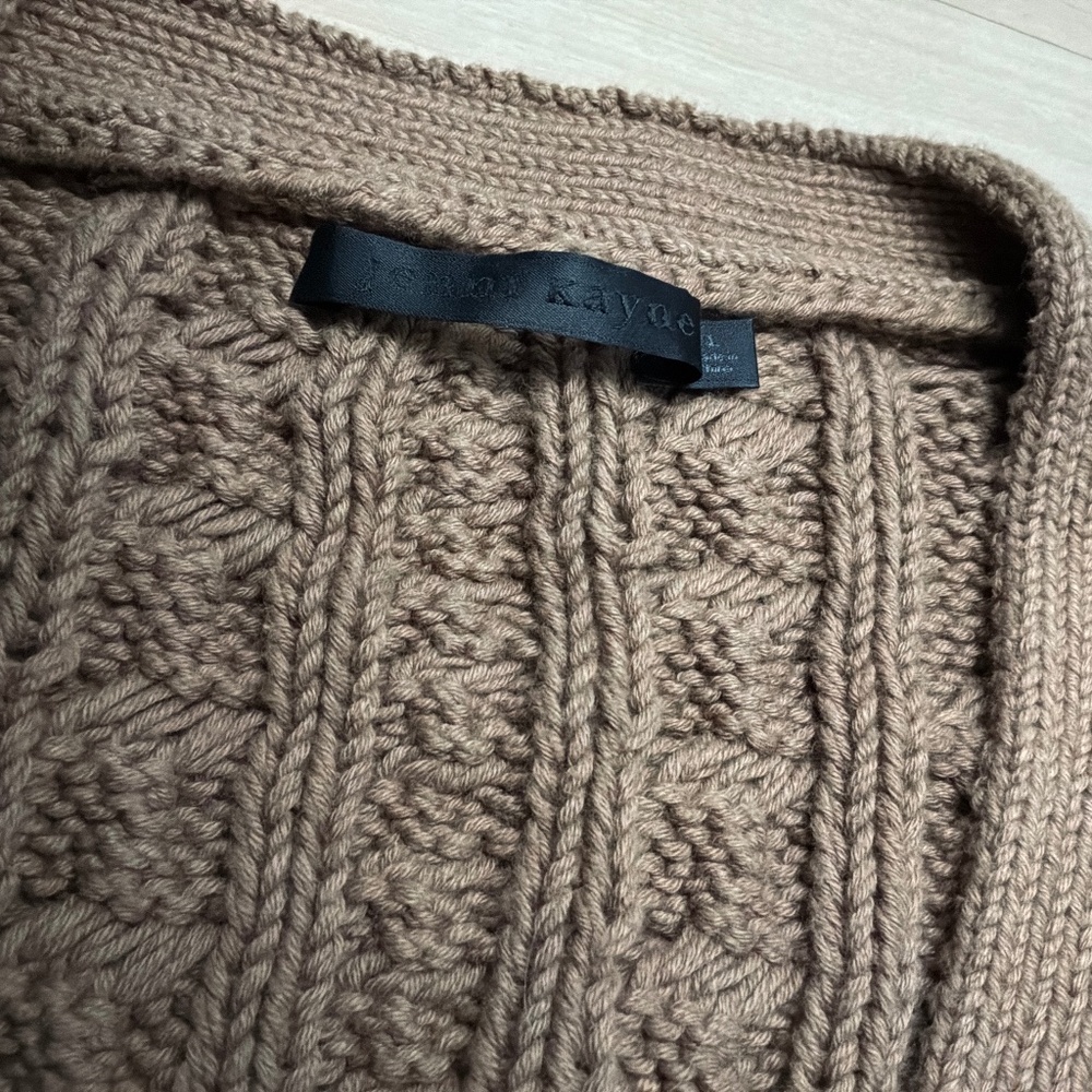 JENNI KAYNE COTTON CABLE CARDIGAN - Picture 3 of 7